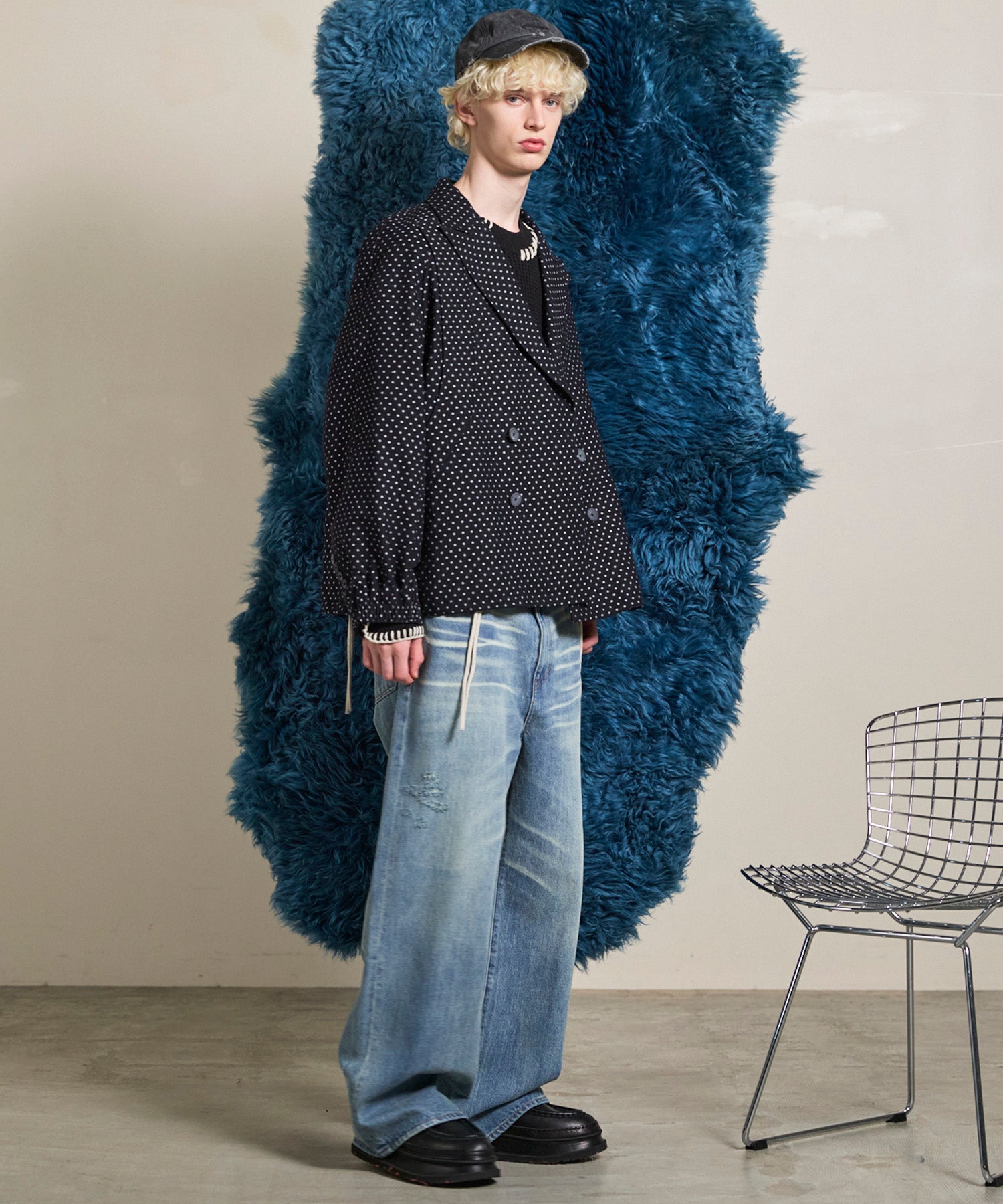 【Italian Dead Stock Fabric】Prime-Over Curved Pocket Jacket