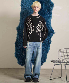 Gradation Short Length Prime-Over V-Neck Knit Pullover