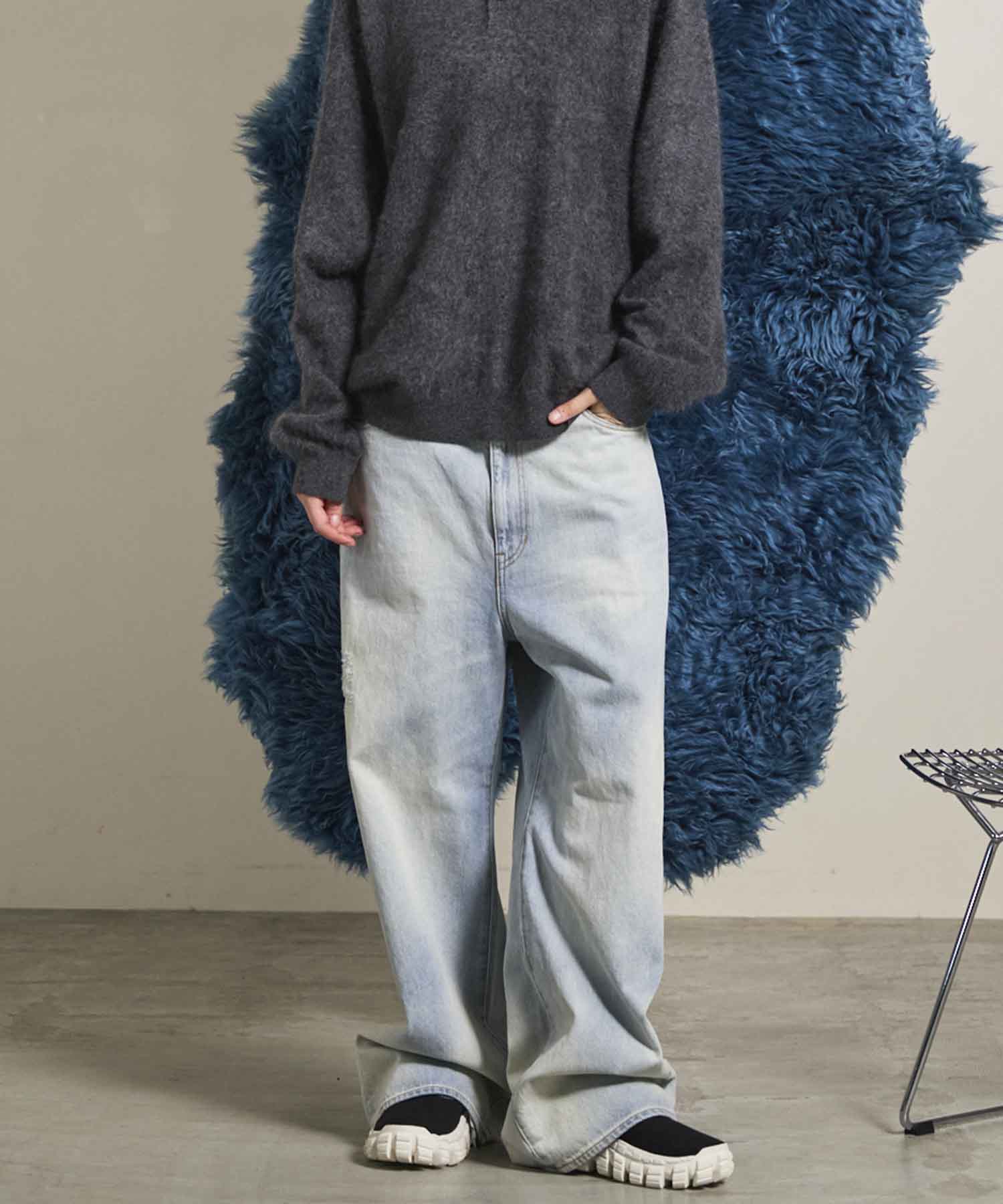 10.5oz Wide Straight Denim Pants