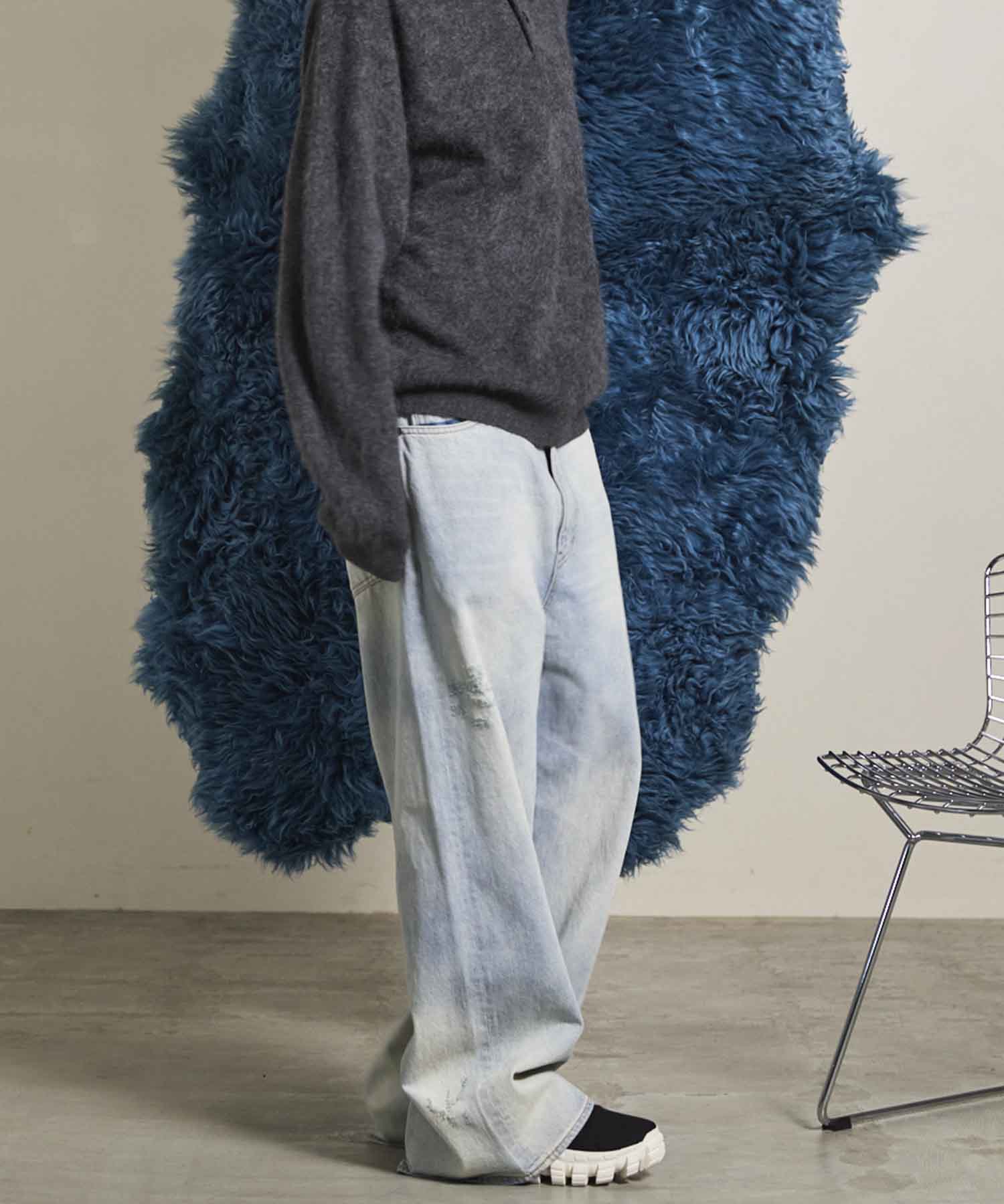 10.5oz Wide Straight Denim Pants