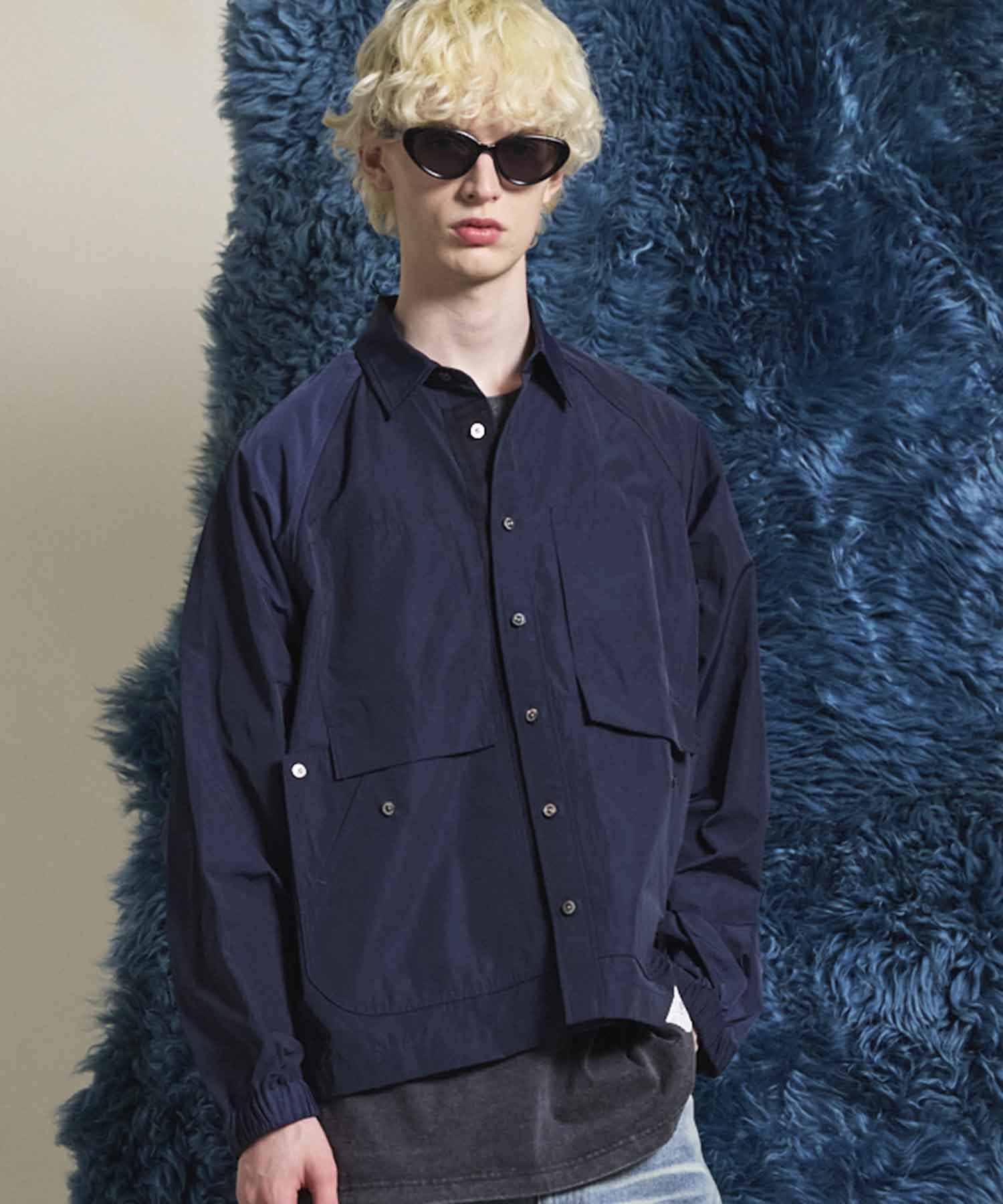 Prime-Over Raglan Sleeve Pocket Shirts Blouson