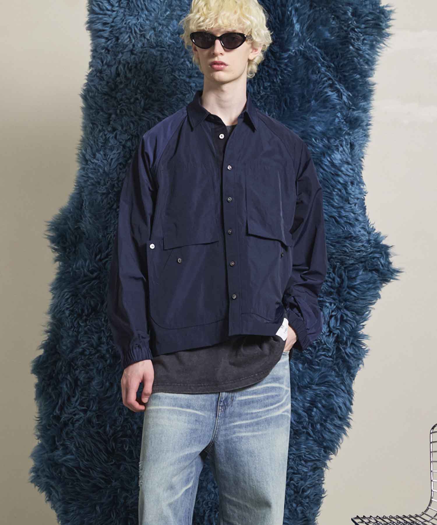 Prime-Over Raglan Sleeve Pocket Shirts Blouson