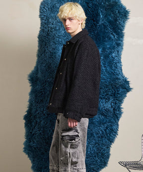 【Italian Dead Stock Fabric】Prime-Over Curved Pocket Blouson