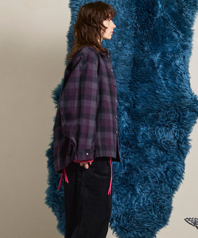 【Italian Dead Stock Fabric】Prime-Over Regular Collar Heavy-Weight Flannel Shirt