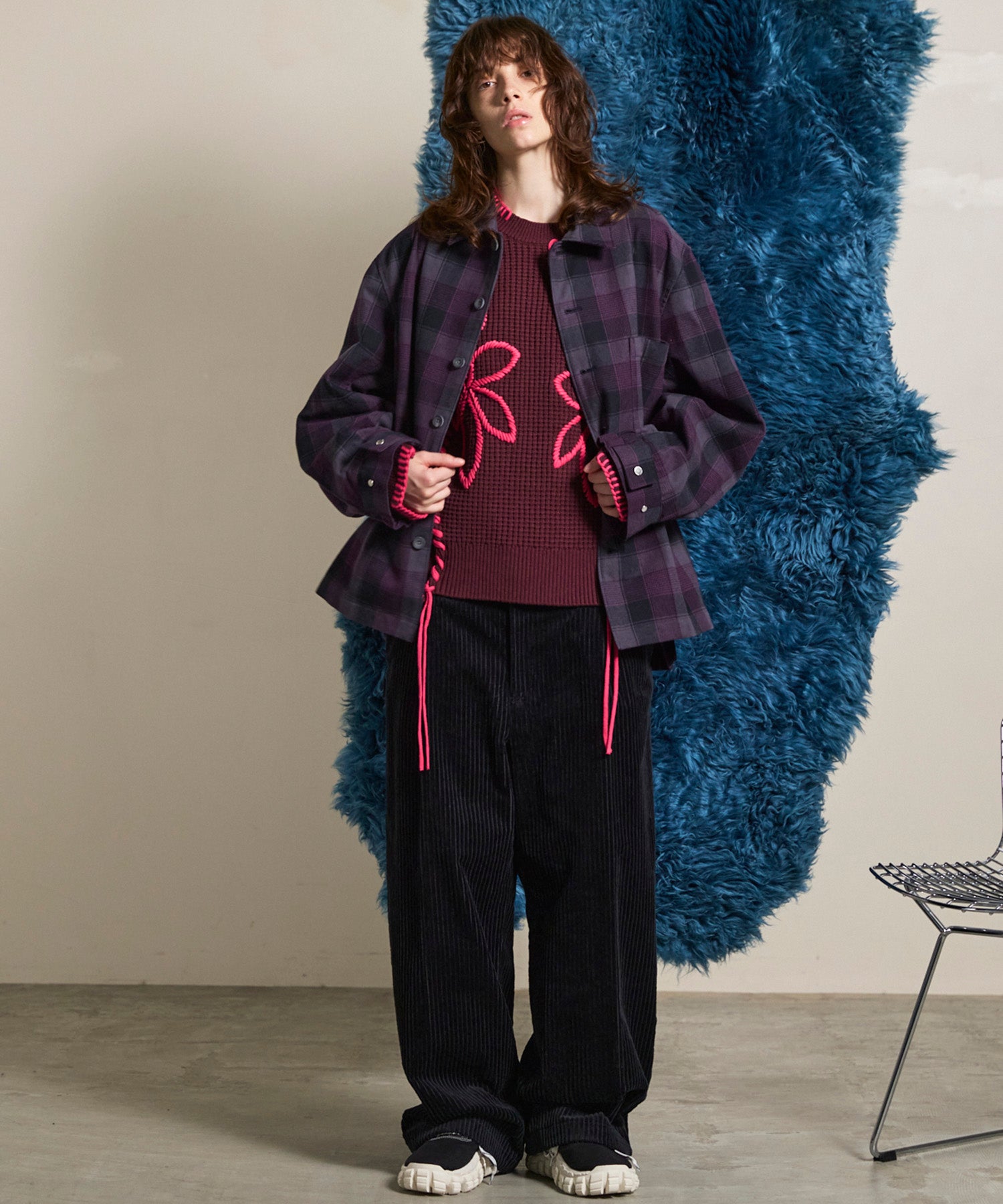 【Italian Dead Stock Fabric】Prime-Over Regular Collar Heavy-Weight Flannel Shirt