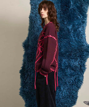 Gradation Short Length Prime-Over V-Neck Knit Pullover