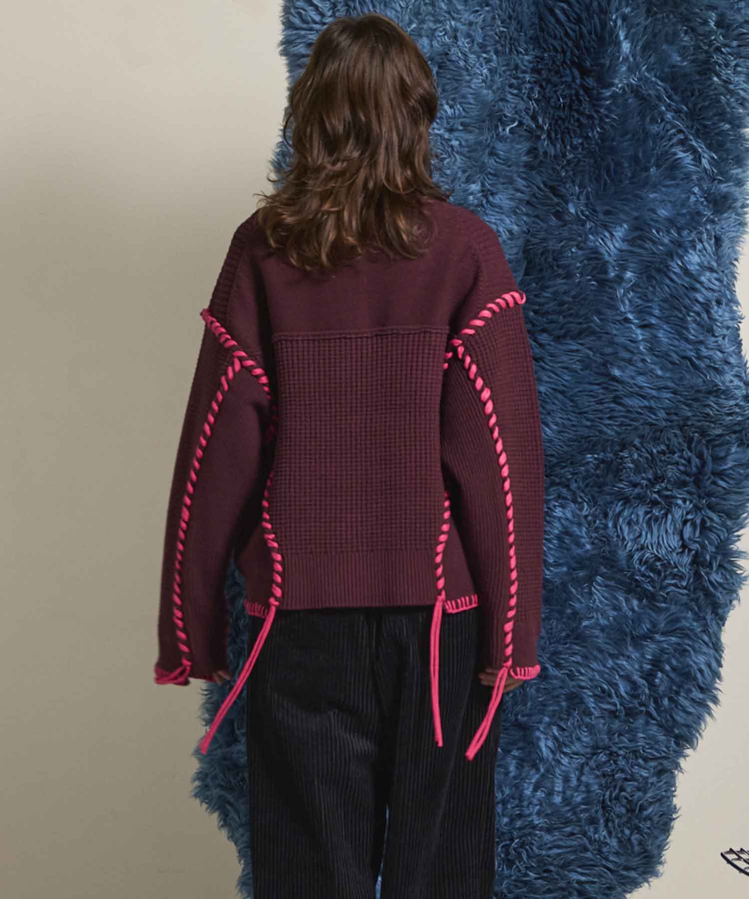 トップス MURRAL Gradation knit short sweater tuduoms Women's Trendy Drop Shouder Sweaters Mock Neck