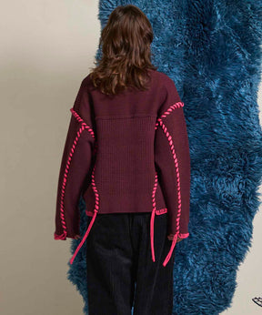 Gradation Short Length Prime-Over V-Neck Knit Pullover