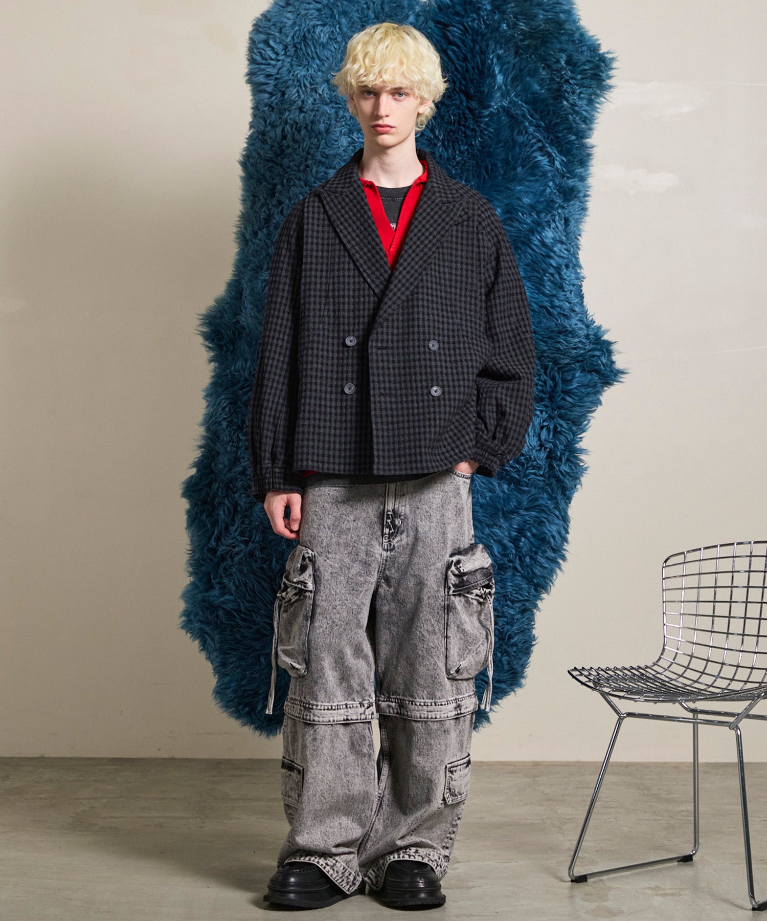 【Italian Dead Stock Fabric】Prime-Over Curved Pocket Jacket