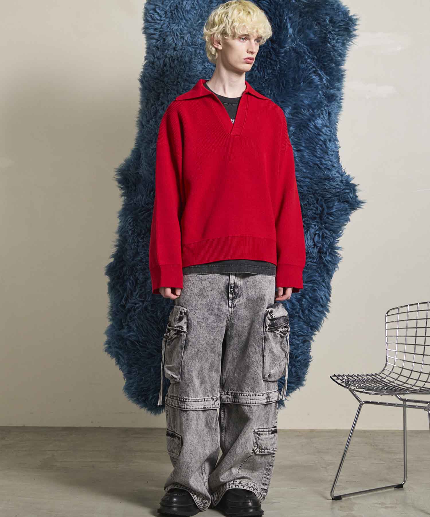 Gradation Short Length Prime-Over V-Neck Knit Pullover