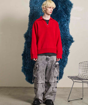 Gradation Short Length Prime-Over V-Neck Knit Pullover