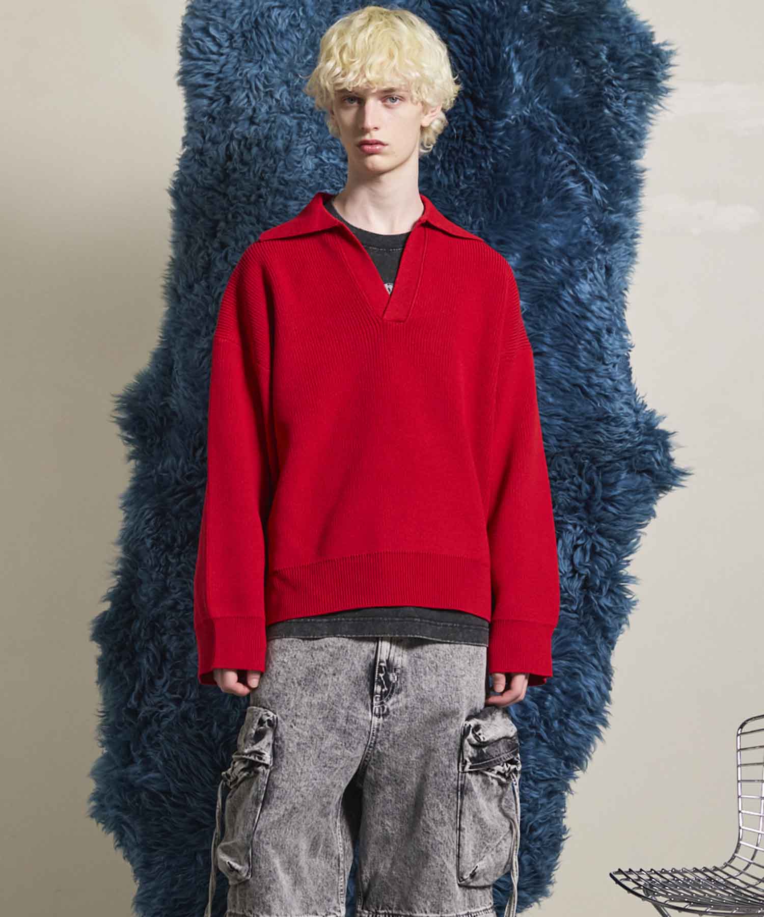 Gradation Short Length Prime-Over V-Neck Knit Pullover