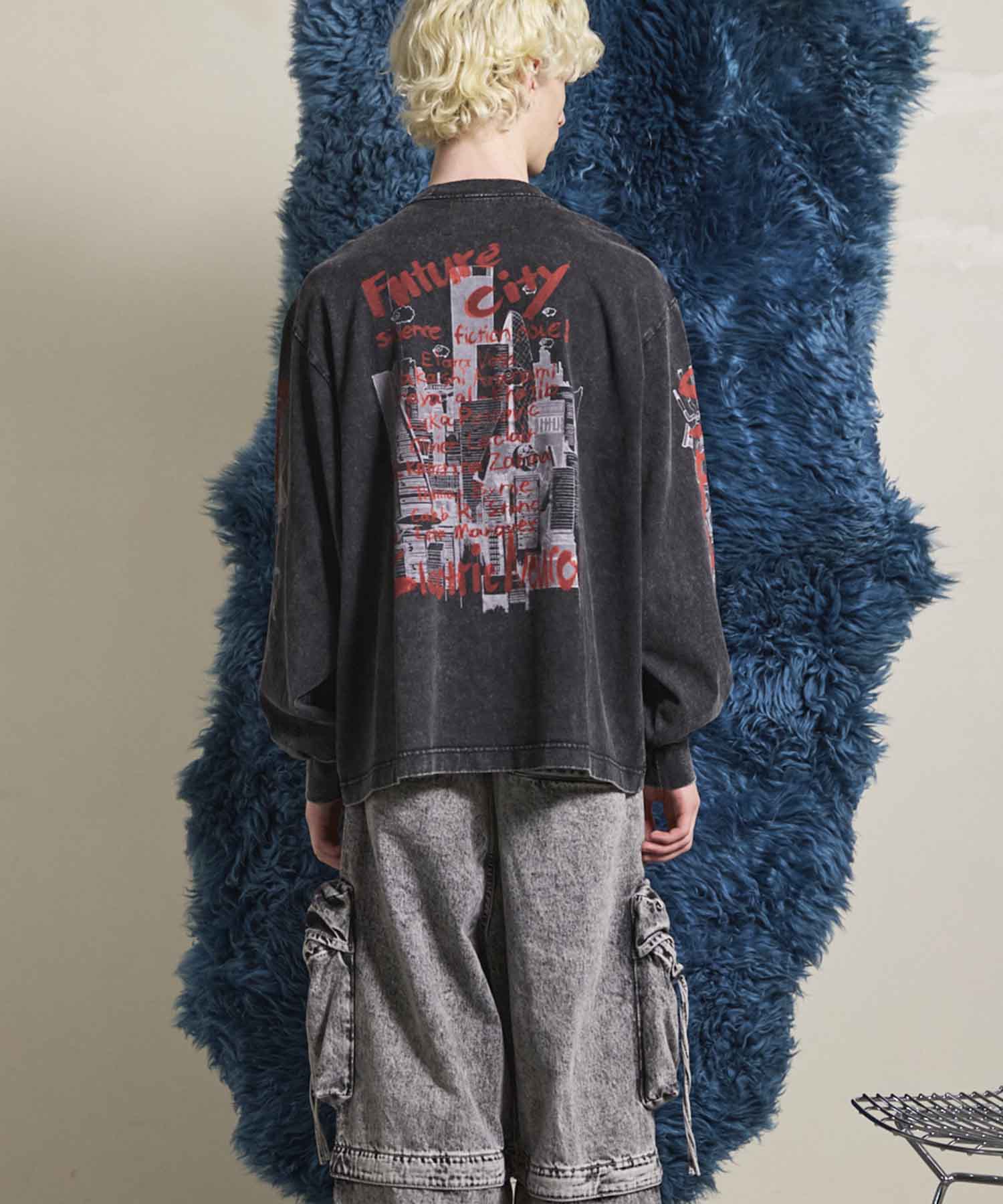 Artist Graphical Embroidery Prime-Over Crew Neck Long Sleeve T-Shirt