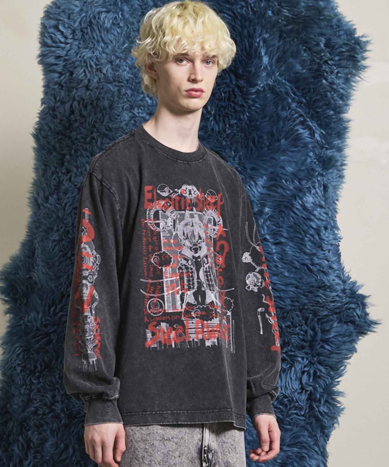 Artist Graphical Embroidery Prime-Over Crew Neck Long Sleeve T-Shirt