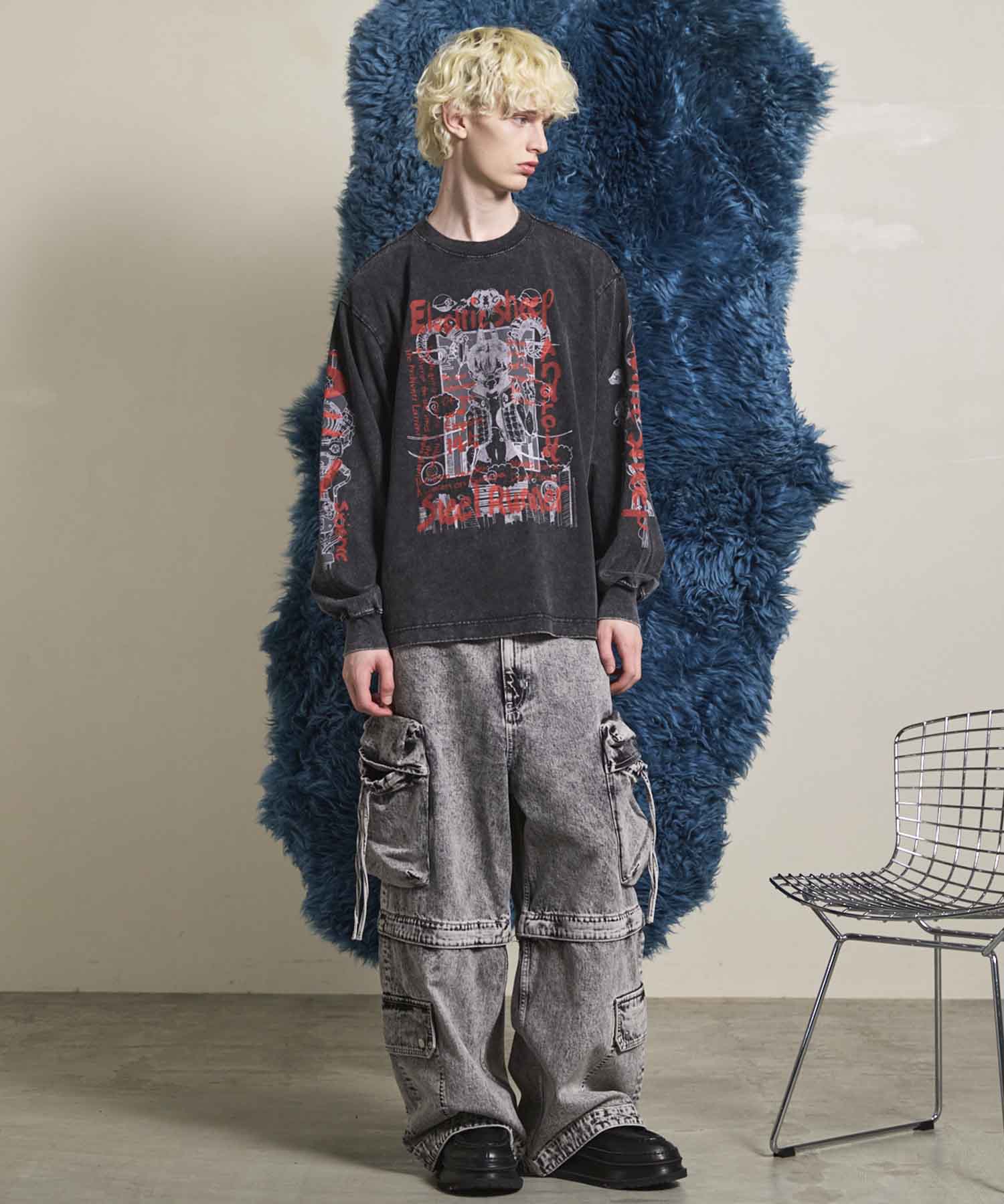 Artist Graphical Embroidery Prime-Over Crew Neck Long Sleeve T-Shirt