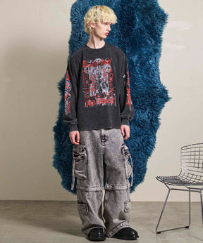 Artist Graphical Embroidery Prime-Over Crew Neck Long Sleeve T-Shirt