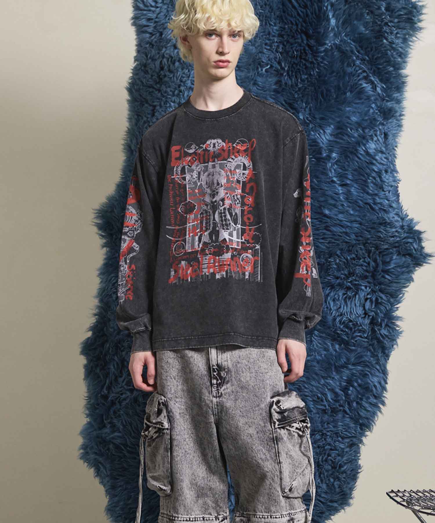 Artist Graphical Embroidery Prime-Over Crew Neck Long Sleeve T-Shirt