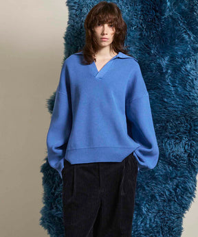 Gradation Short Length Prime-Over V-Neck Knit Pullover