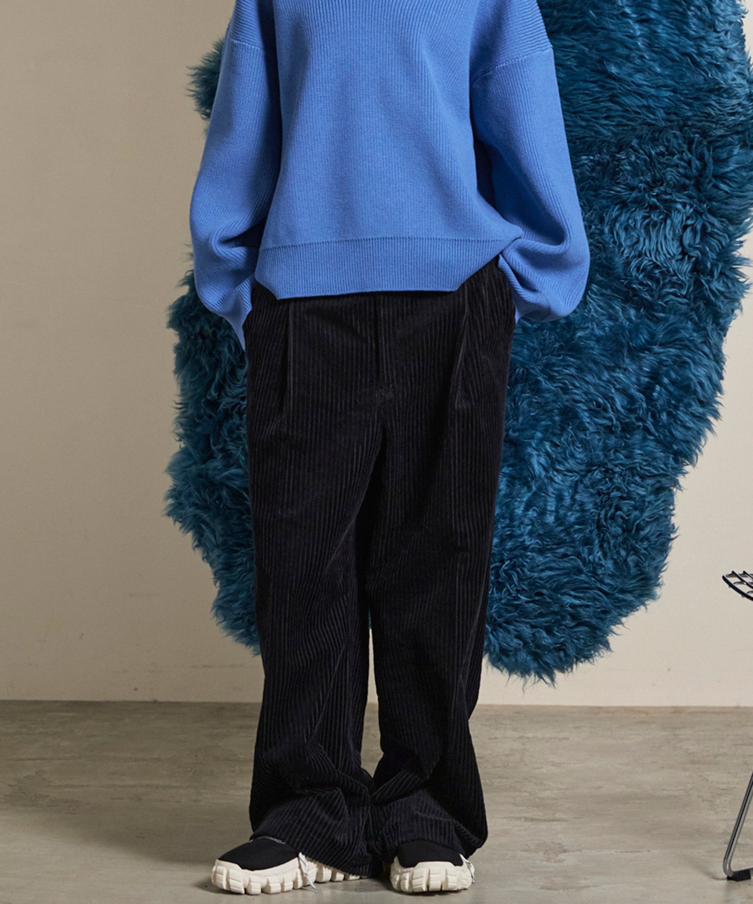 Wide-Wale Corduroy One-Tuck Pants