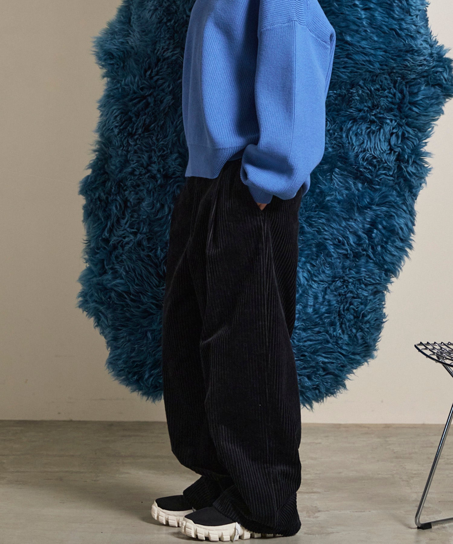 Wide-Wale Corduroy One-Tuck Pants