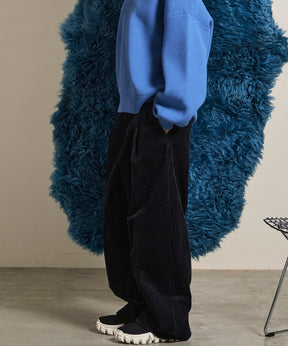 Wide-Wale Corduroy One-Tuck Pants