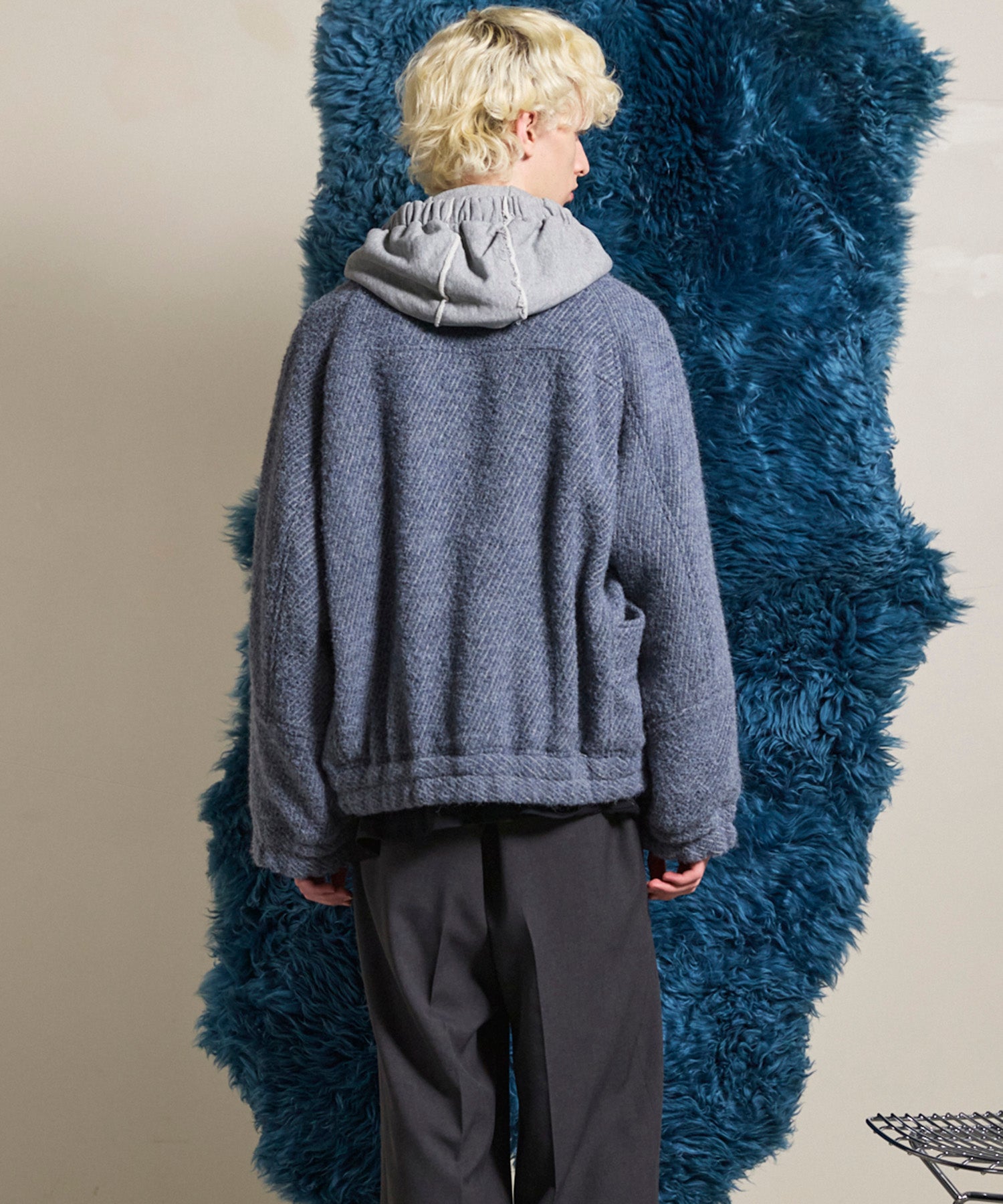 【Italian Dead Stock Fabric】Prime-Over Curved Pocket Blouson