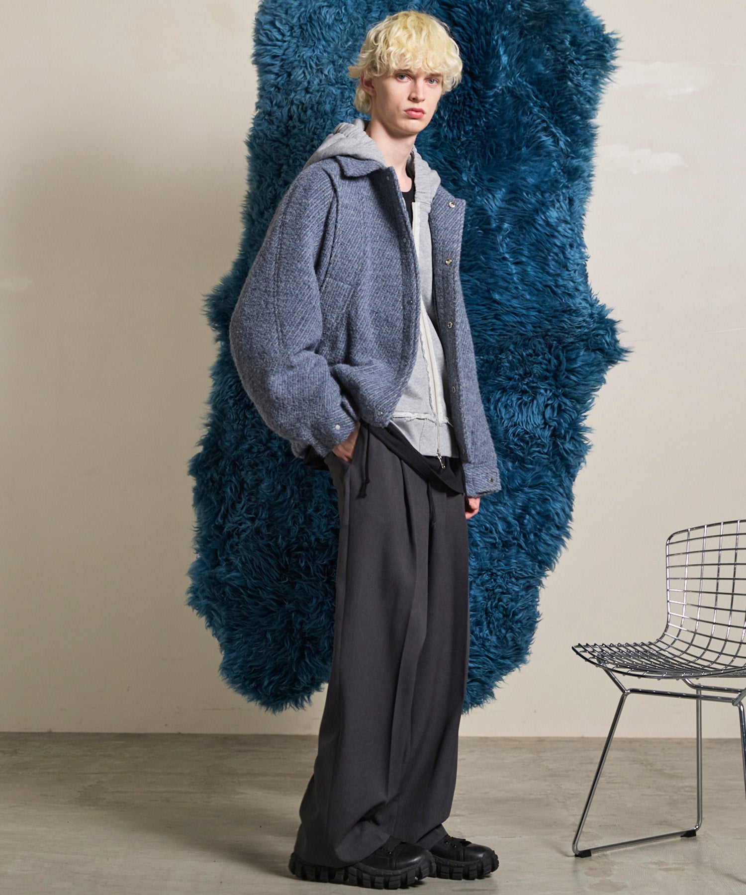 PELLICULE ribbon gather lib blouson グレー ribbon gather lib blouson｜PELLICULE | ぺリキュール