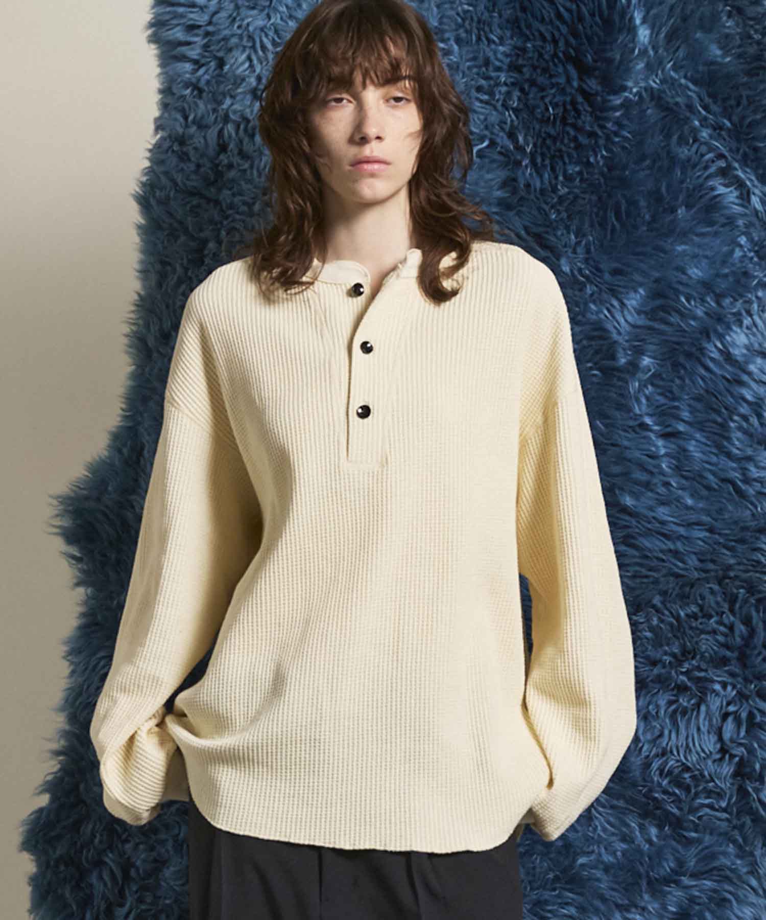 Prime-Over Crew Neck Long Sleeve Waffle T-Shirt