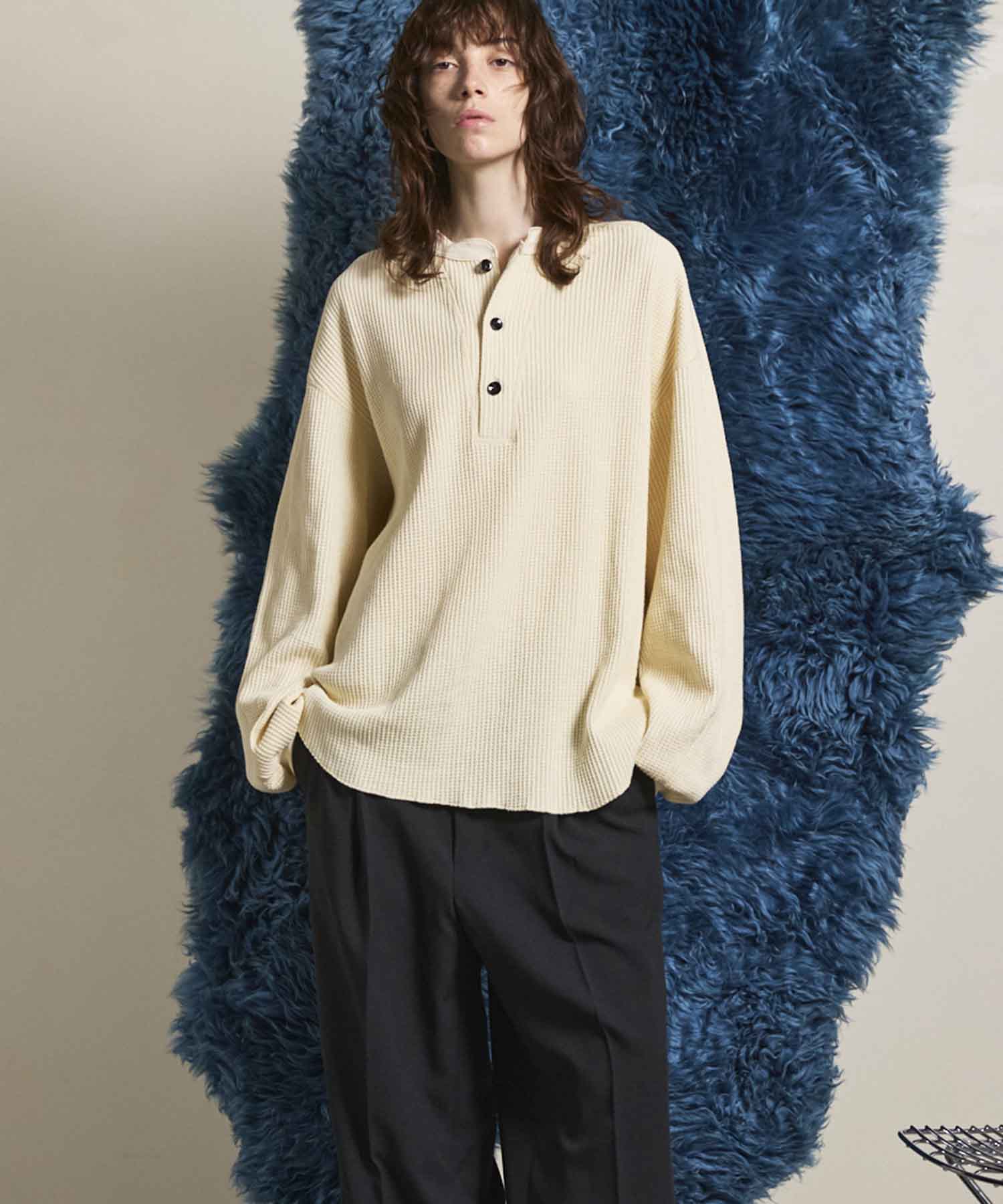 Prime-Over Crew Neck Long Sleeve Waffle T-Shirt