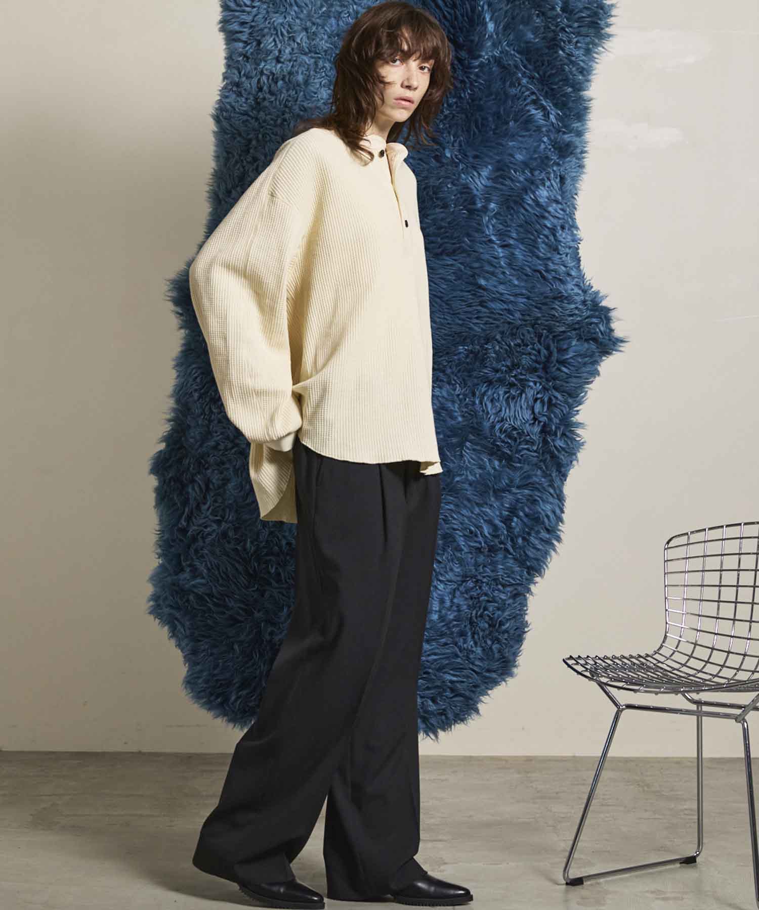 Prime-Over Crew Neck Long Sleeve Waffle T-Shirt