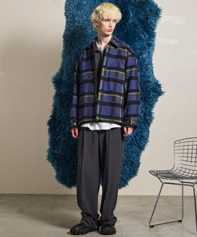 【Italian Dead Stock Fabric】Prime-Over Regular Collar Heavy-Weight Flannel Shirt