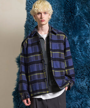 【Italian Dead Stock Fabric】Prime-Over Regular Collar Heavy-Weight Flannel Shirt