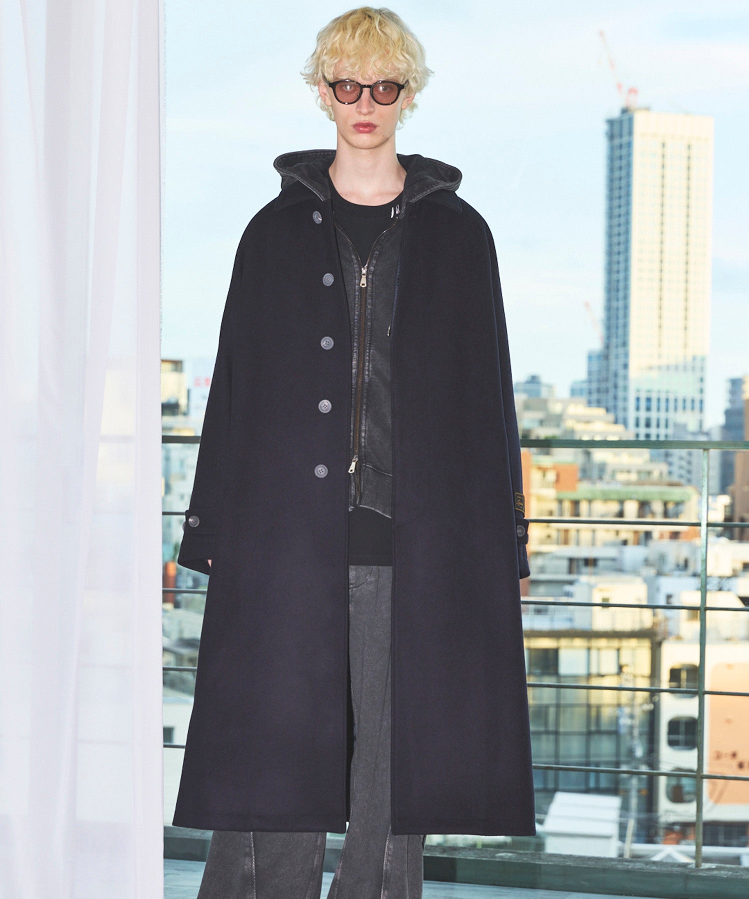 ジャケット・アウター MAISON SPECIAL Super170s Balmachan Coat Super170s Prime-Over Melton Balmachan Coat