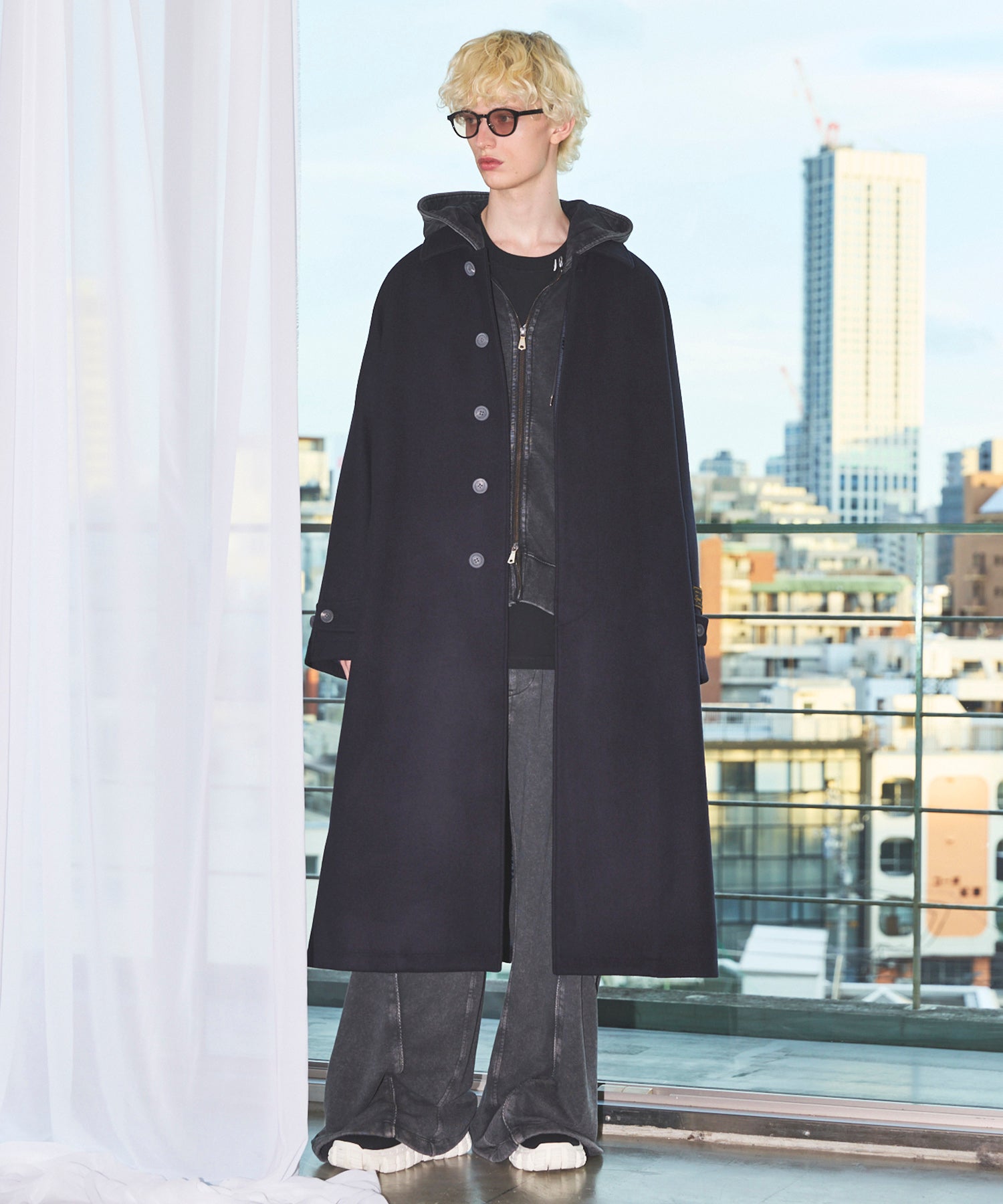 【ほぼ未使用】Super170s Melton Balmachan Coat Super170s Prime-Over Melton Balmachan Coat