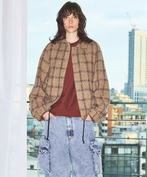 【Italian Dead Stock Fabric】Prime-Over Curved Pocket Blouson