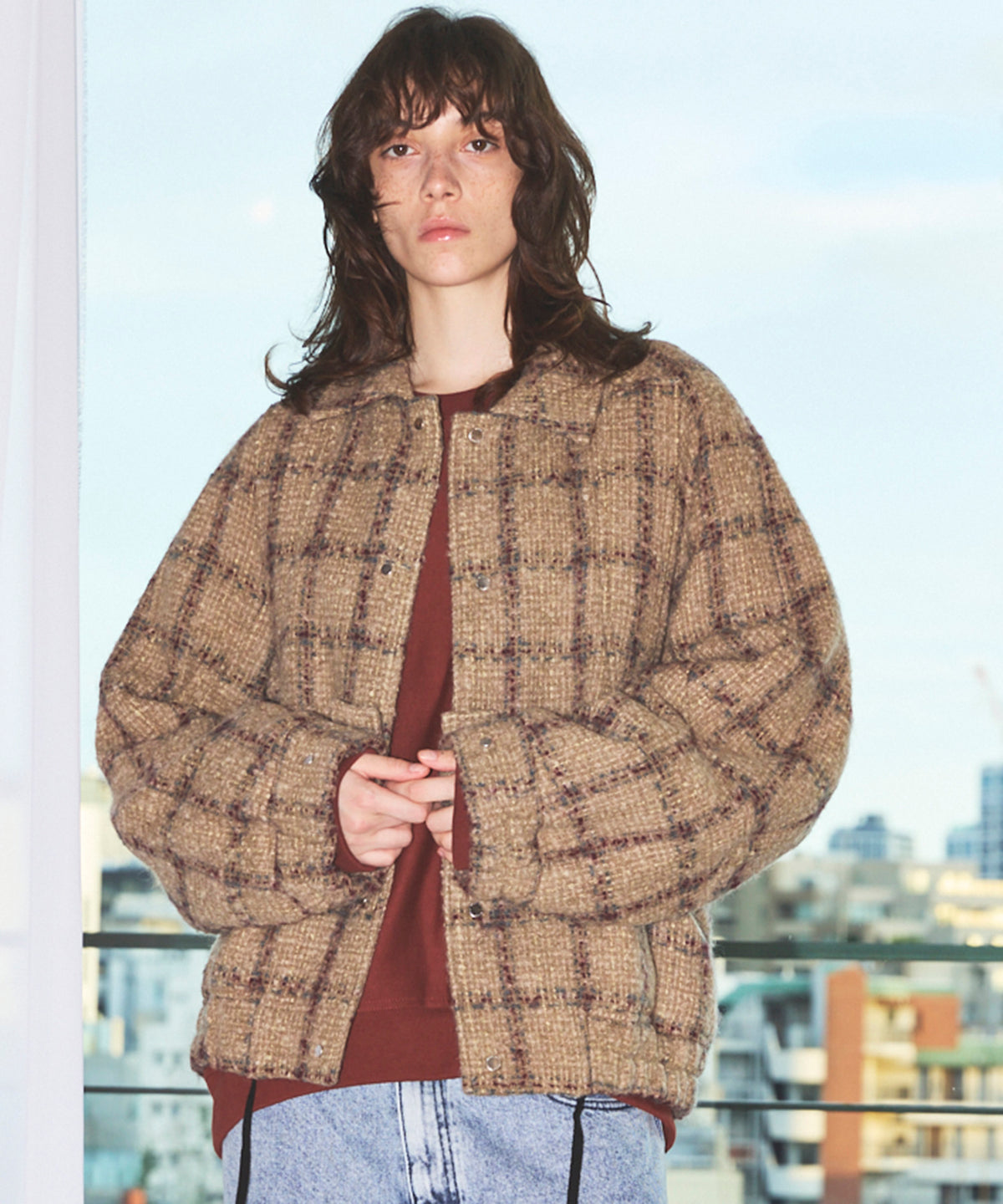 【Italian Dead Stock Fabric】Prime-Over Curved Pocket Blouson