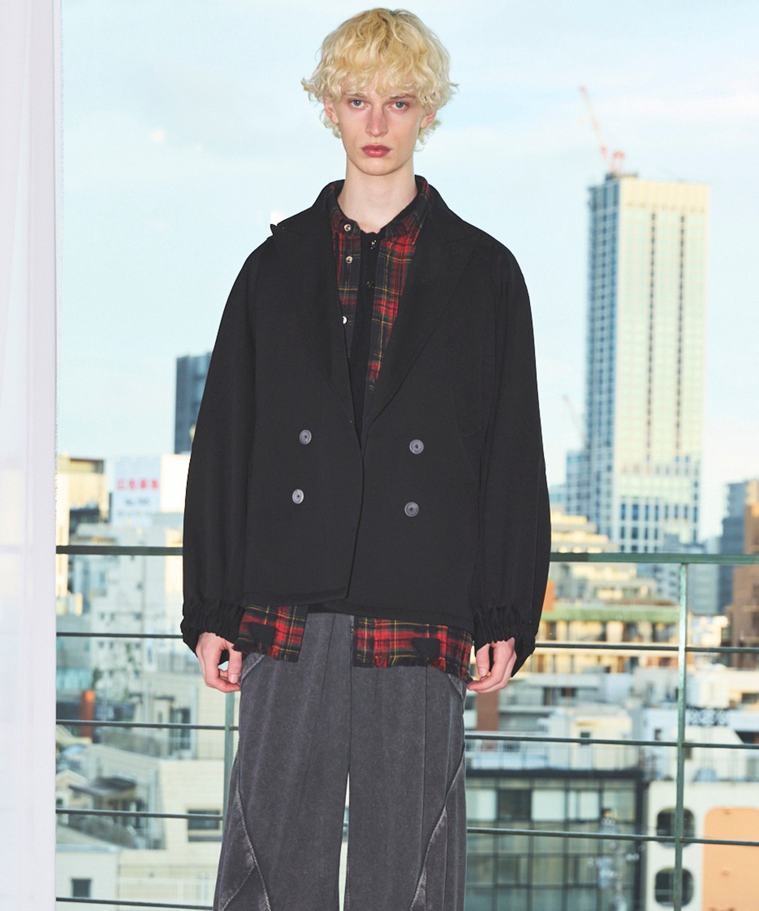 【Italian Dead Stock Fabric】Prime-Over Curved Pocket Jacket