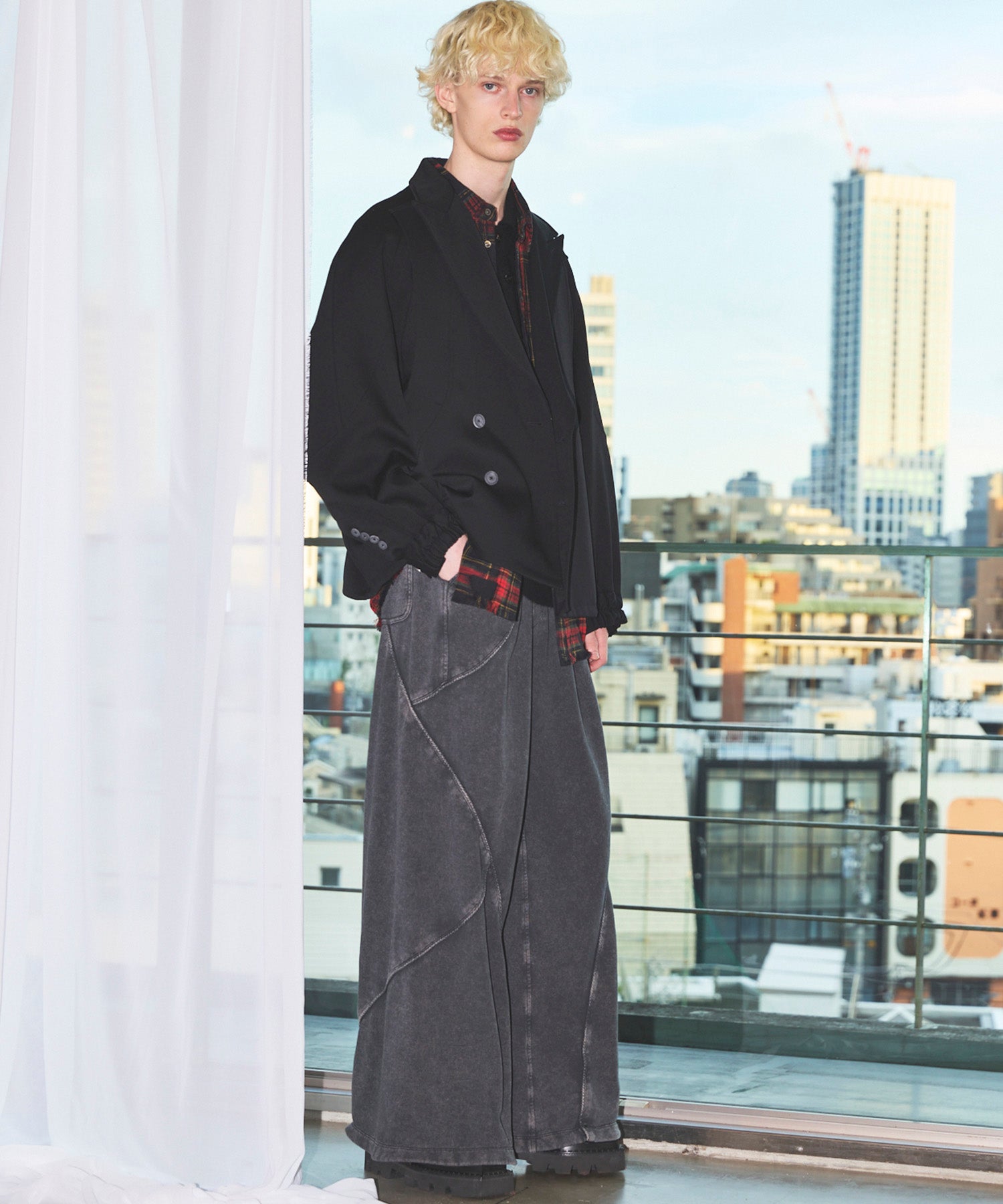 【Italian Dead Stock Fabric】Prime-Over Curved Pocket Jacket