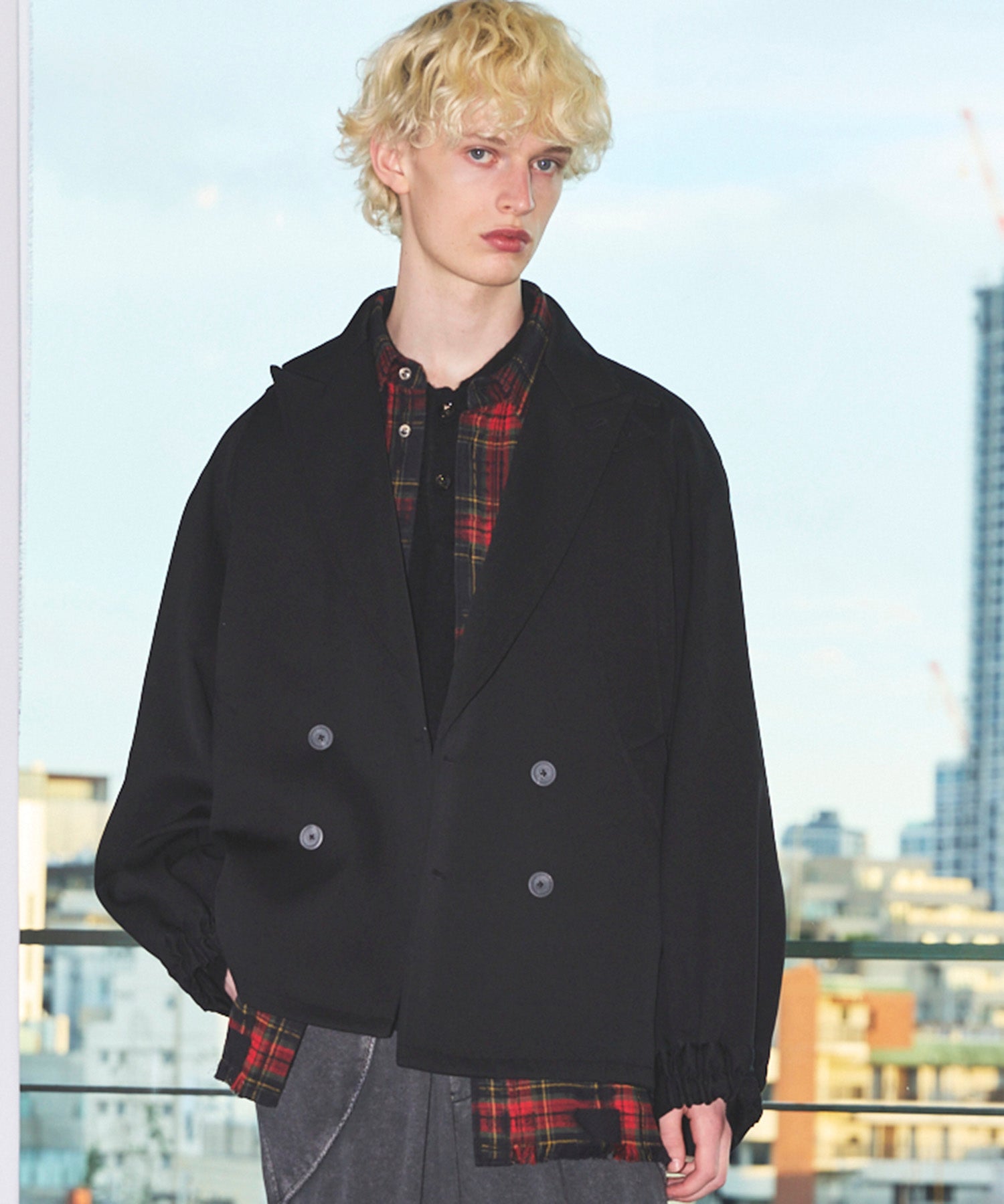 【Italian Dead Stock Fabric】Prime-Over Curved Pocket Jacket