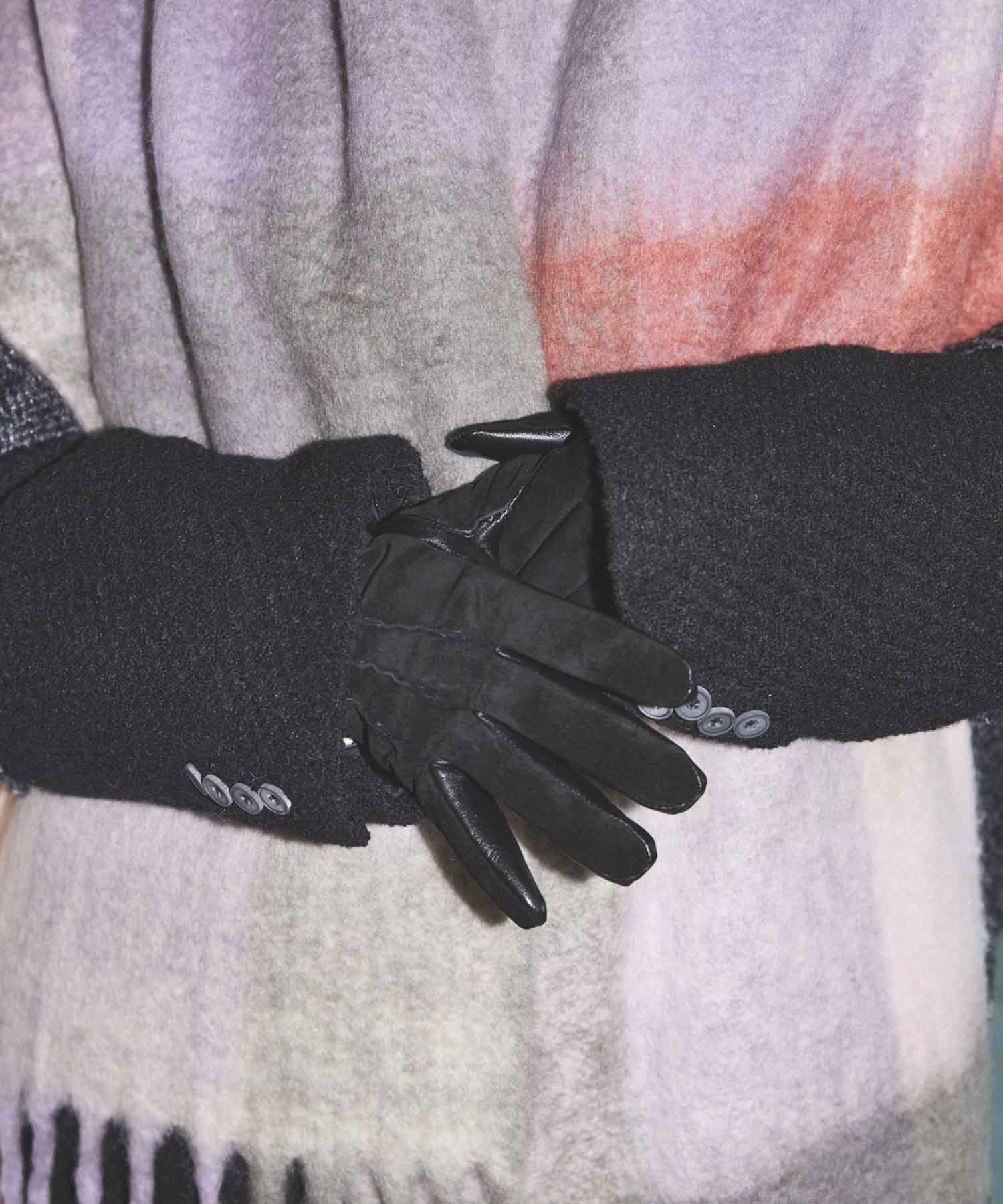 猪绒面革X山羊皮手套