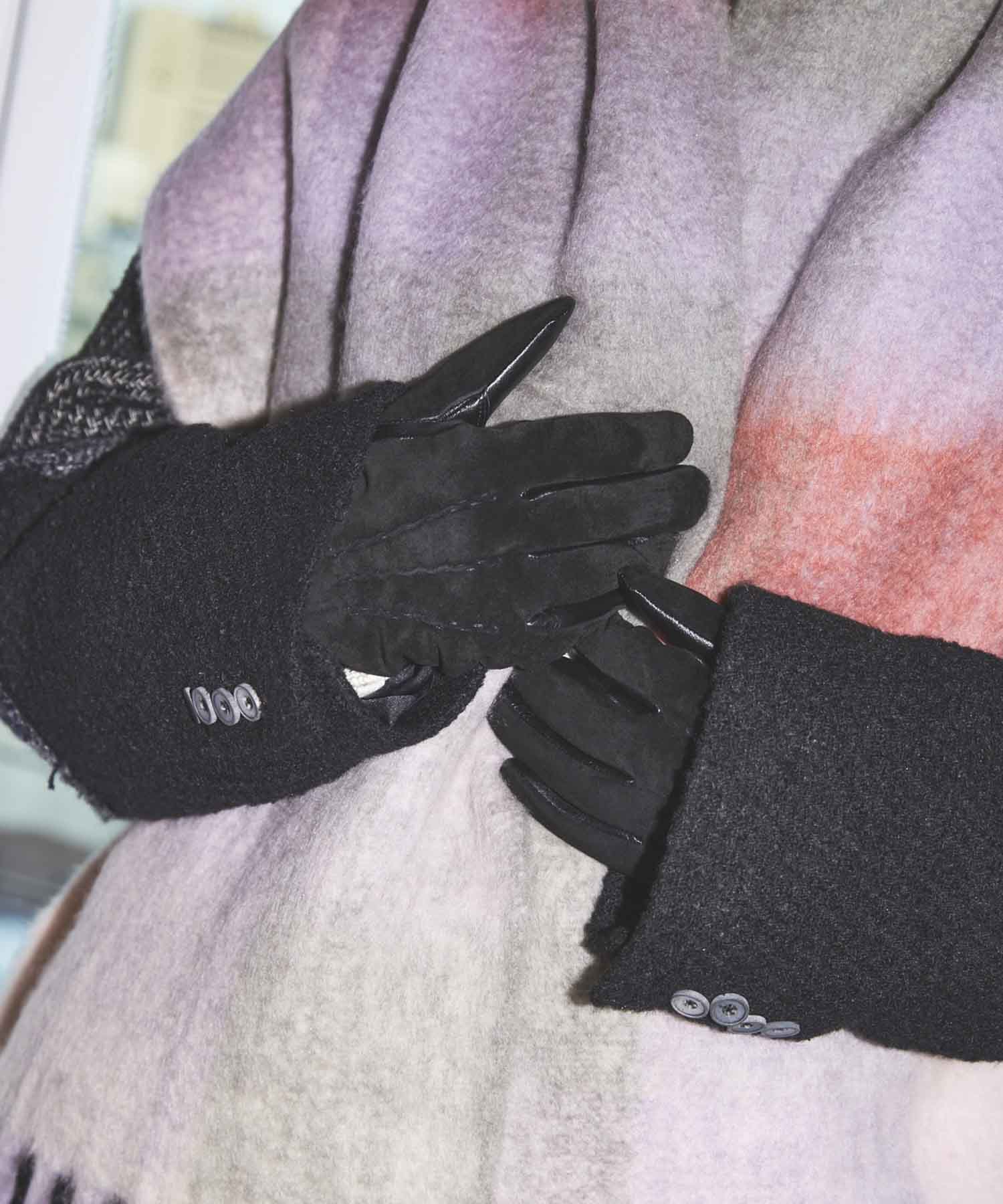 猪绒面革X山羊皮手套