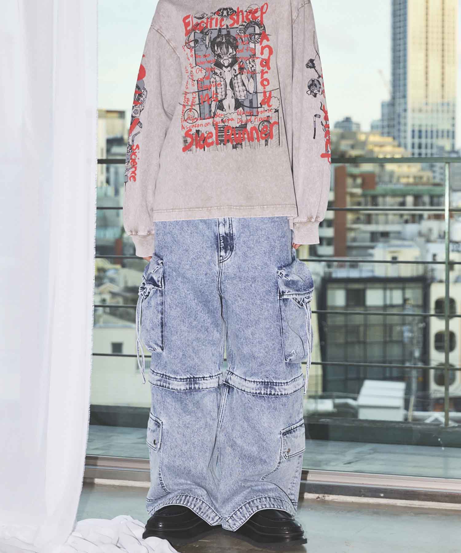 Big Pocket 2way Buggy Denim Cargo Pants