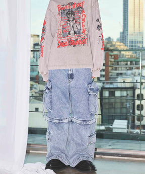 Big Pocket 2way Buggy Denim Cargo Pants