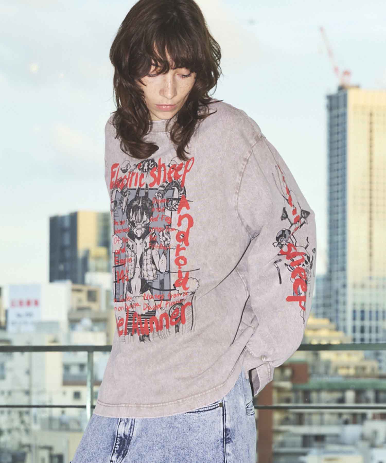 Artist Graphical Embroidery Prime-Over Crew Neck Long Sleeve T-Shirt