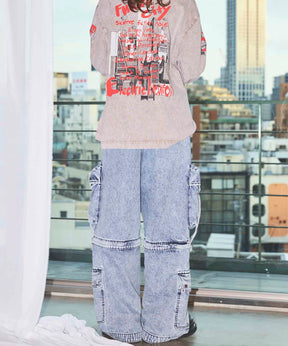 Big Pocket 2way Buggy Denim Cargo Pants