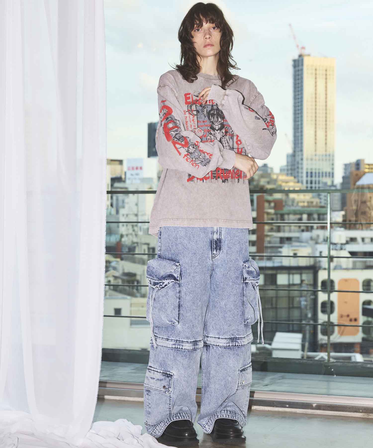 Artist Graphical Embroidery Prime-Over Crew Neck Long Sleeve T-Shirt