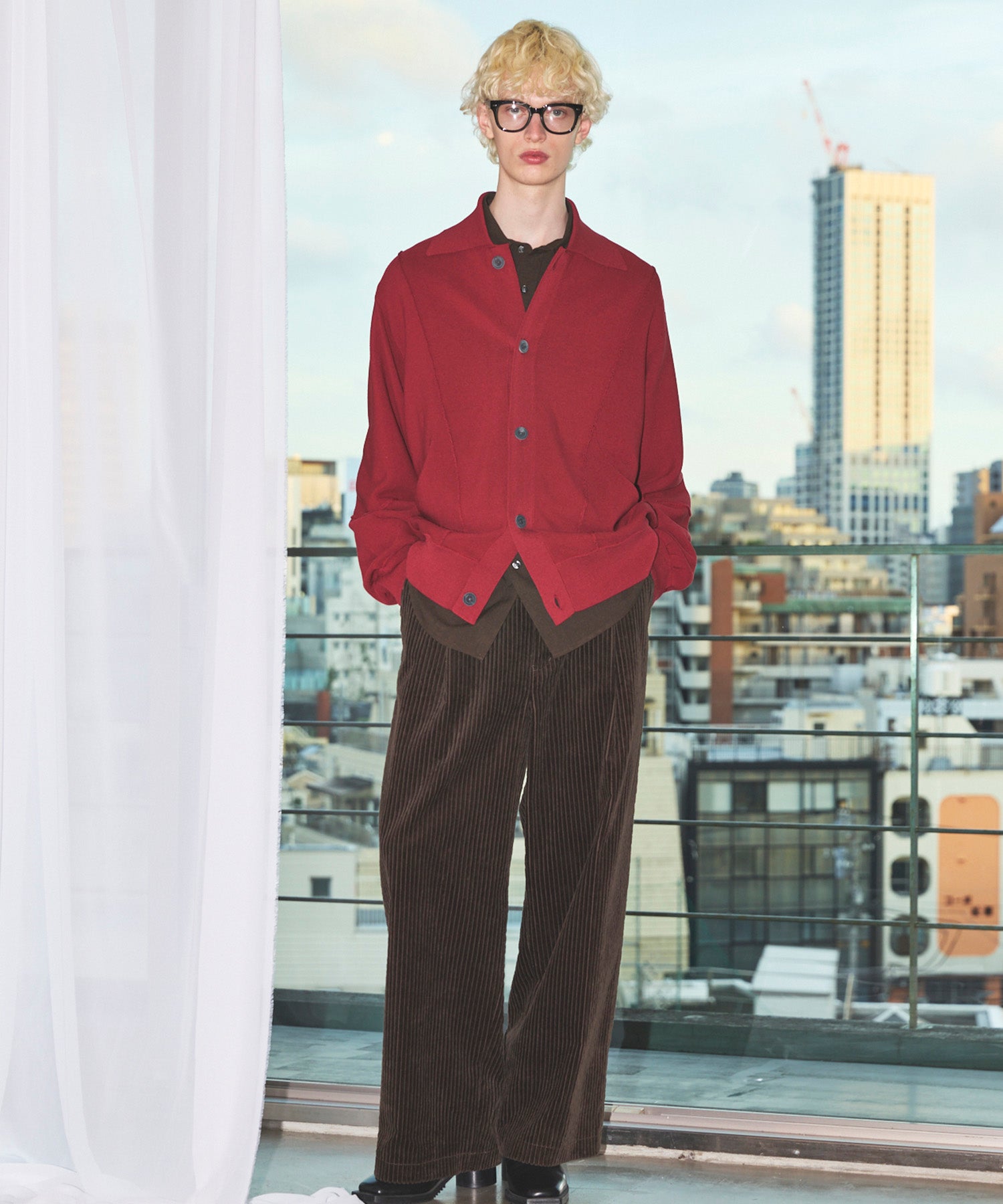 Wide-Wale Corduroy One-Tuck Pants