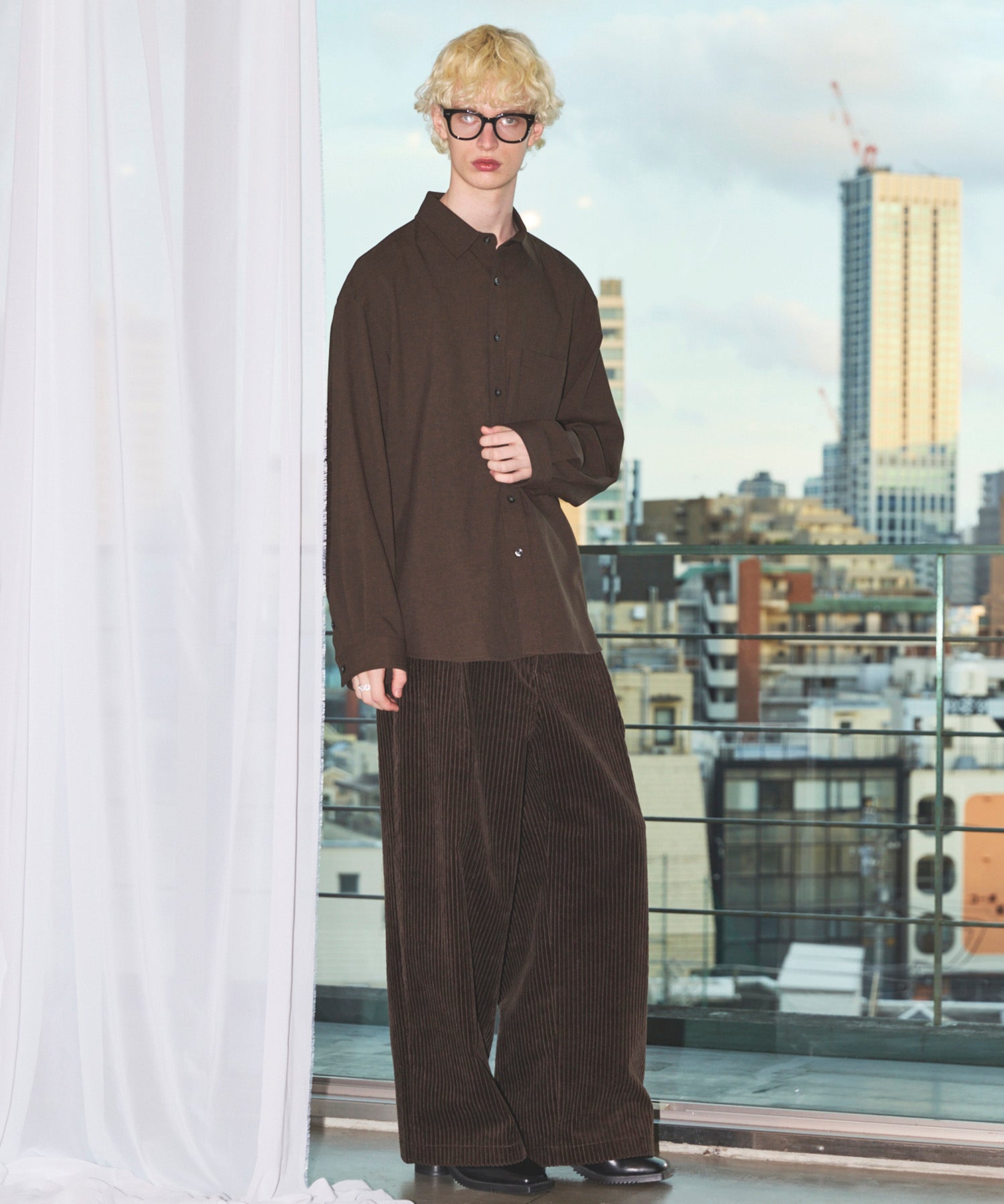 Wide-Wale Corduroy One-Tuck Pants