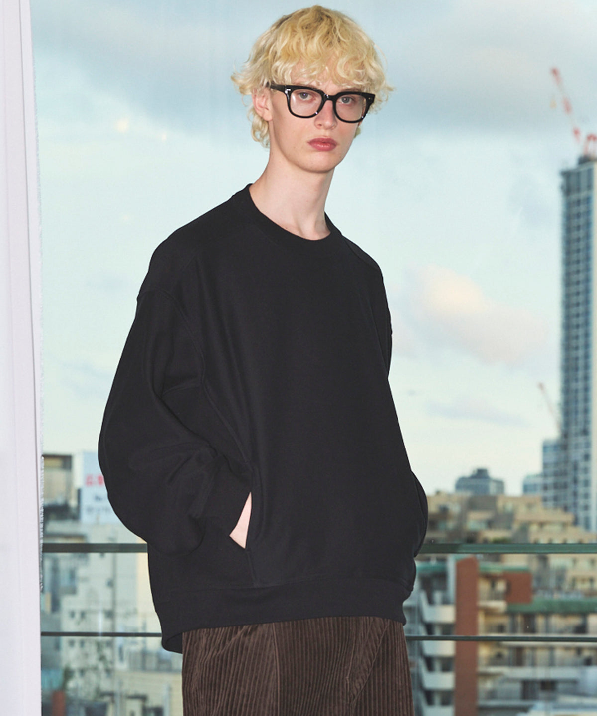 Prime-Over Crew Neck Pullover Sweatshirt