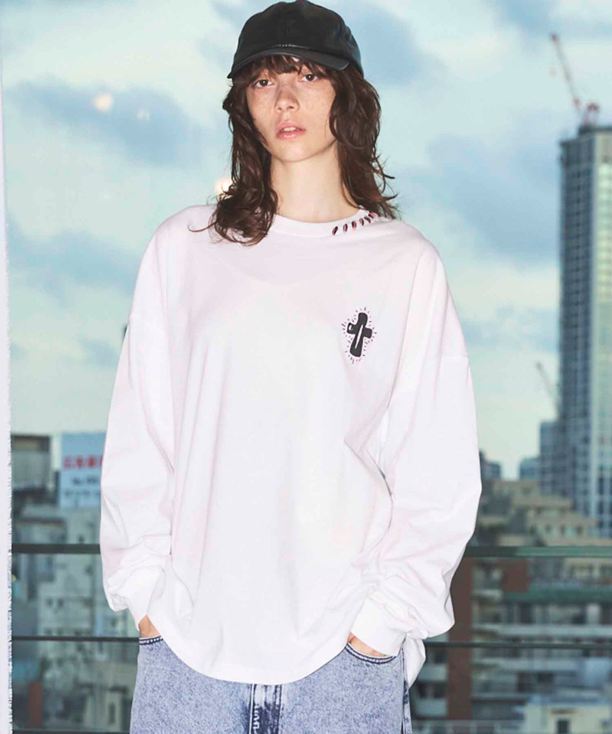 Nuance Graphics Hand Stitching Long Sleeve TEE